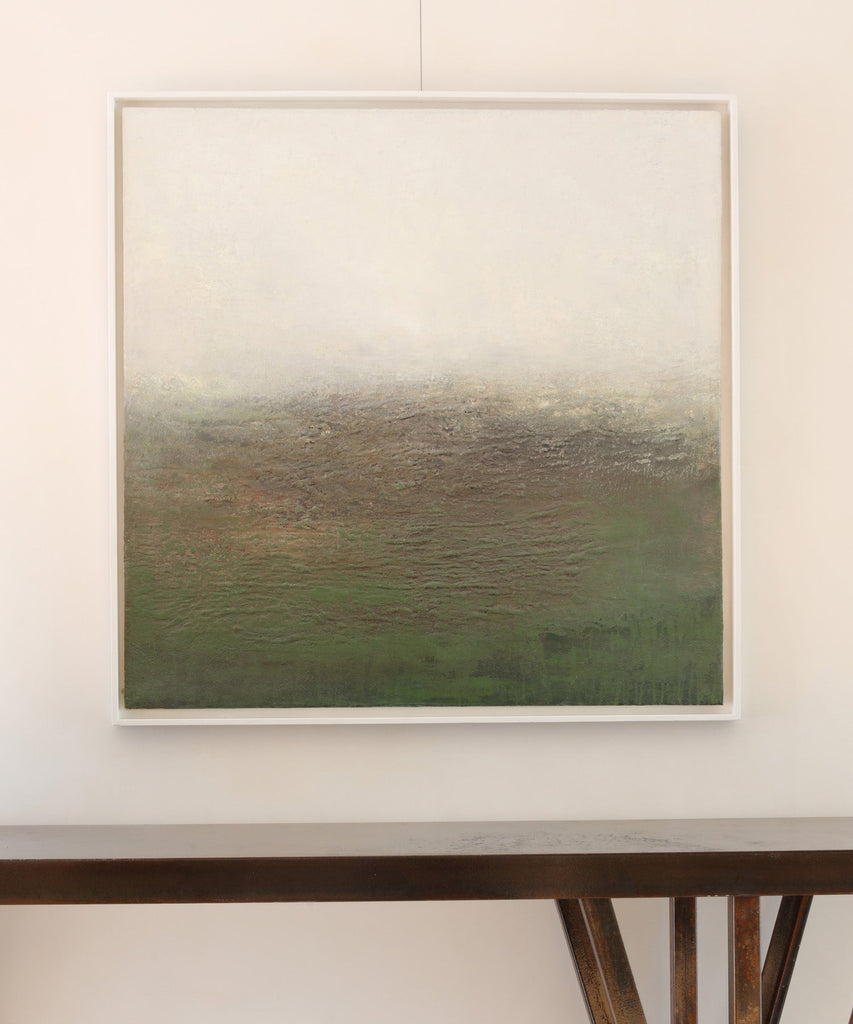 ZEBRES Peinture « La brume se lève à 11h sur le marais d’Ars », acrylique sur toile, 100 x 100 cm, 2022 - François Cante-Pacos