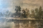 ZEBRES Peinture "Loire a Ousson", huile sur bois, 53 x 33 cm - Jacques Ousson