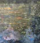 ZEBRES Peinture "Nenuphars du canal", huile sur toile, 100 x 100 cm - Jacques Ousson