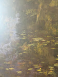 ZEBRES Peinture "Nenuphars du canal", huile sur toile, 55 x 46 cm - Jacques Ousson
