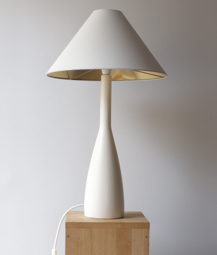 Zèbres Lampe à poser Lampe quille en faïence blanche - manufacture Lunéville