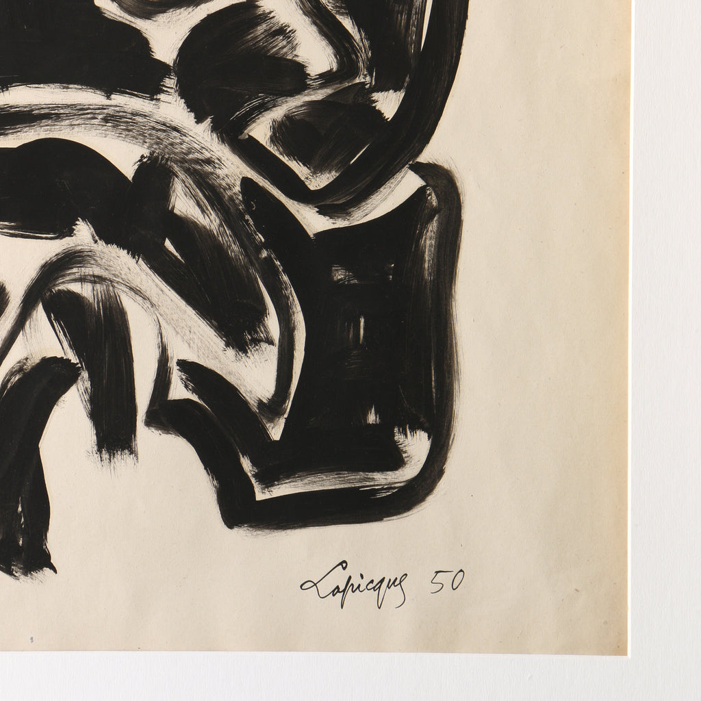 « Chevalier », huile sur papier, 100 x 65 cm - Charles Lapicque, 1950 - ZEBRES
