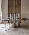 Zèbres Table en acier chromé « Tubes »